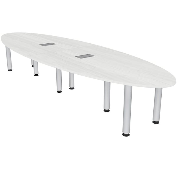 45 in W, 144 in L, 29 in H, Engineered Wood Top, White